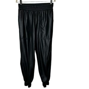 CALIA Women's Ath-Leather Jogger in Pure Black Small